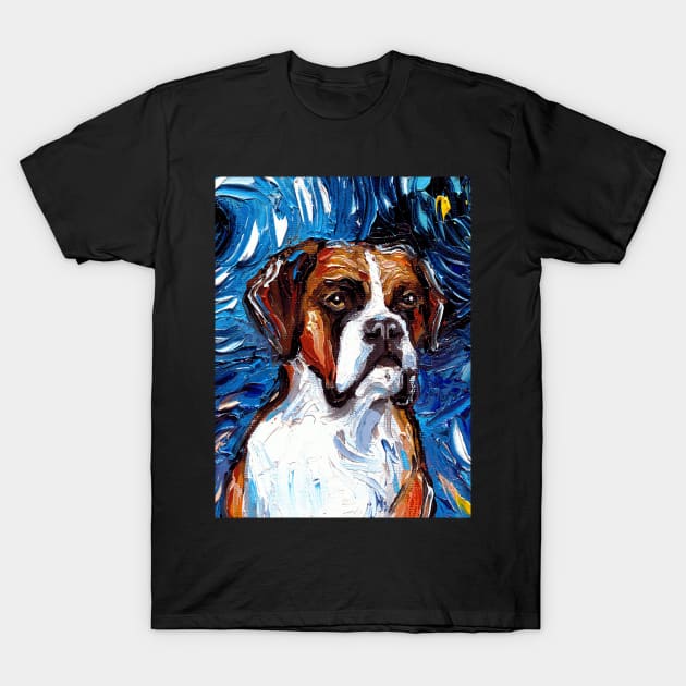 Boxer Night (Portrait) T-Shirt by sagittariusgallery